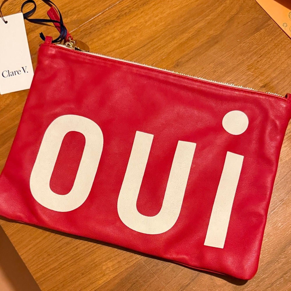 NWT Clare V Flat Clutch w/ Tabs - Oui